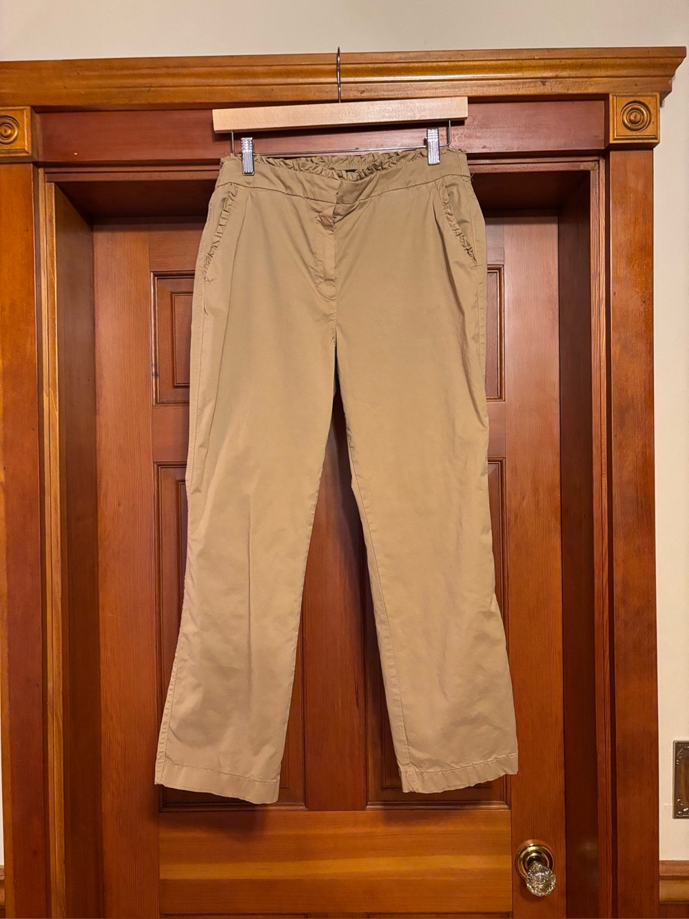 J. Crew ruffle edge Chinos in Light Khaki